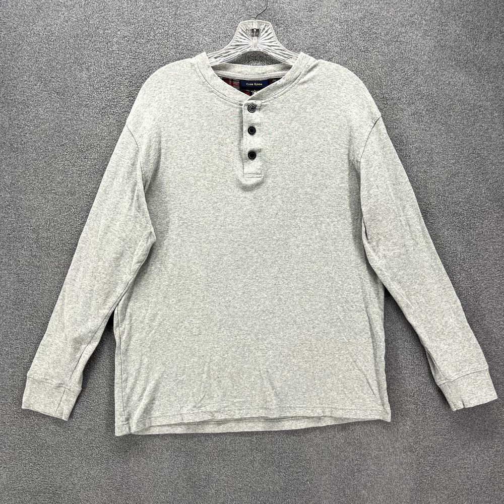 Club Room Shirt Mens Large Gray‎ Polo Long Sleeve crew neck